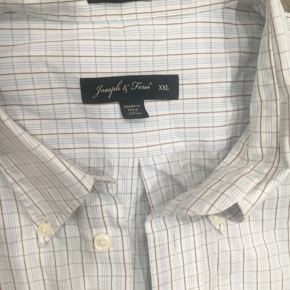 Joseph & Feiss Light Blue and White Checked Button-Down Shirt - Picture 2 of 7